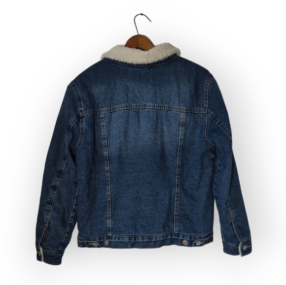 Denim Jacket with Sherpa Lining from Time and Tru Women's Size Small - Picture 2 of 10